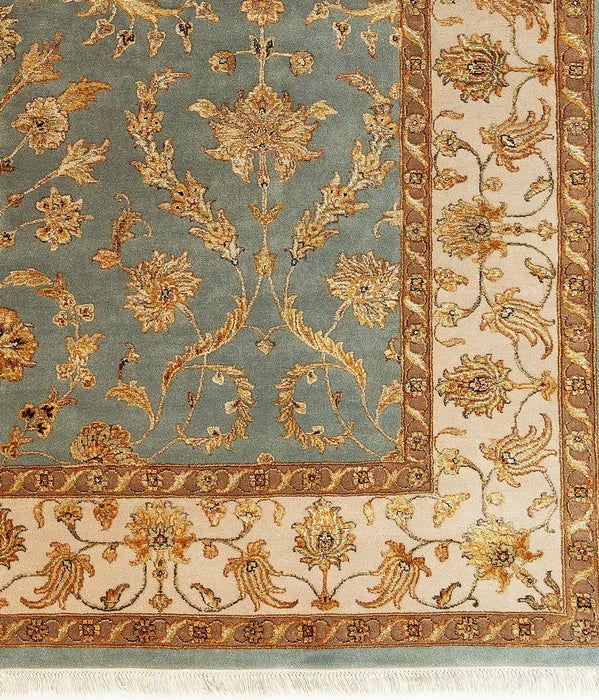 Reflections 8x10 Light Blue/Ivory Wool and Silk Embossed (B)