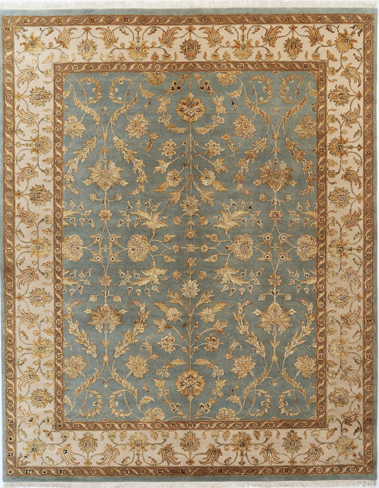 Reflection 6x9 Ivory/Light Blue Wool and Silk Embossed