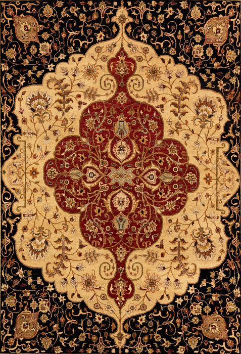 Elegance 9x12 Ivory/Light Gold Ghazni Wool A