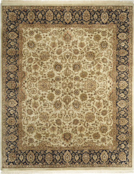 8x10 Antique Finish Sage Green/Black Wool.