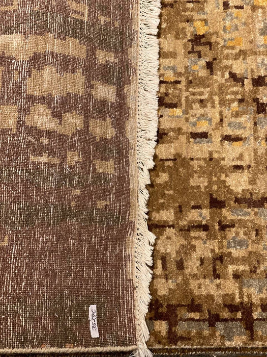 Textures 8x10 Green-Grey/Rust Wool and Silk