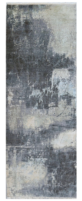 Twilight 3x12 Charcoal/Ivory Wool and Silk