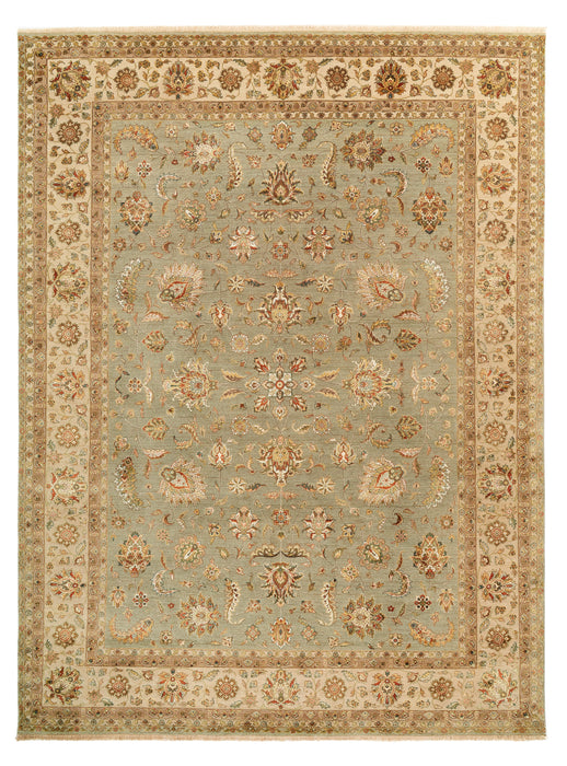 9x12 Indo Persian Light Blue/Ivory Wool & natural Silk