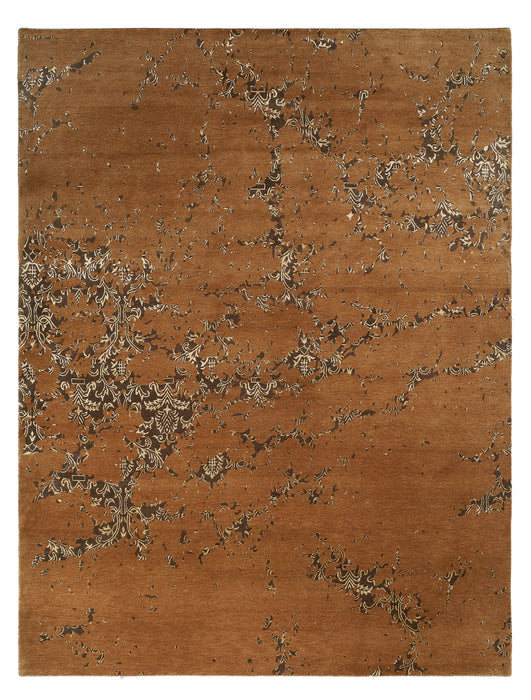 Erased Pokhara Brown/Cream Wool & Silk