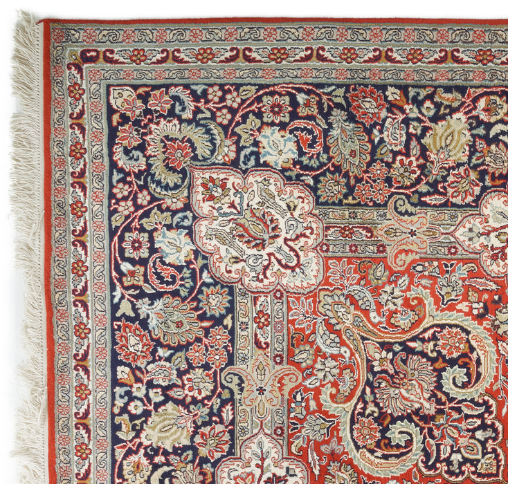 Kashan 9x12 Silk Red/Ivory