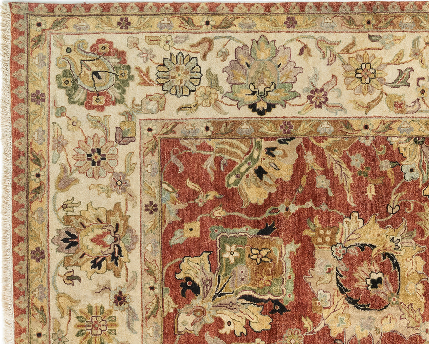 Indo Persian 9x12 Rust/Ivory Wool