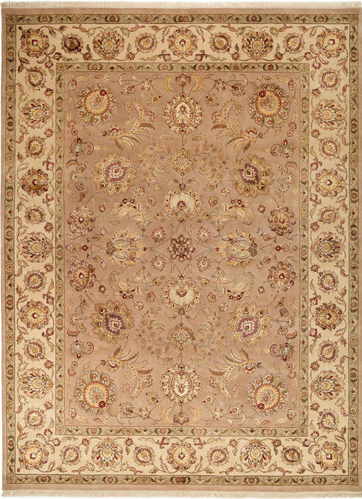 Indo Persian 9x12 Beige/Brown Wool and Silk.