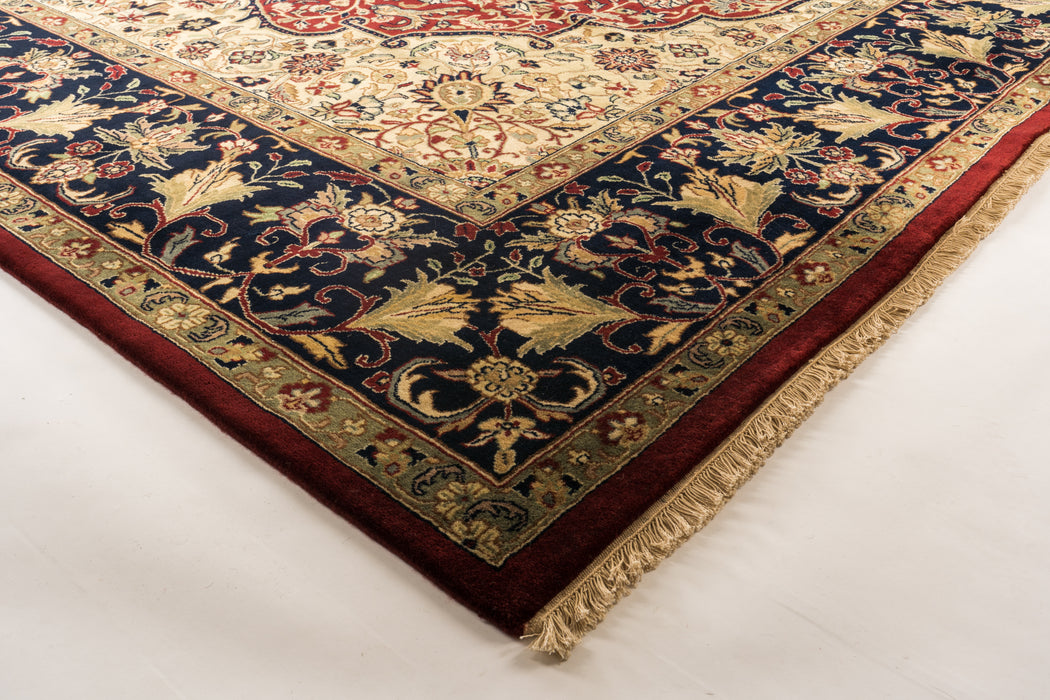 Indo-Persian Varanasi Red/Navy Wool