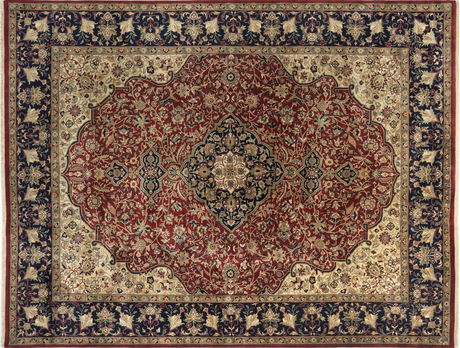 Indo-Persian Varanasi Red/Navy Wool