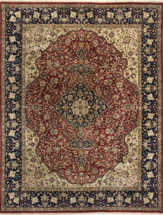 Indo-Persian Varanasi Red/Navy Wool