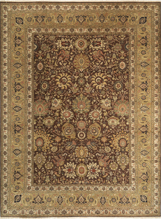 Agra Kashan 9x12 Brown/Gold Ghazni Wool
