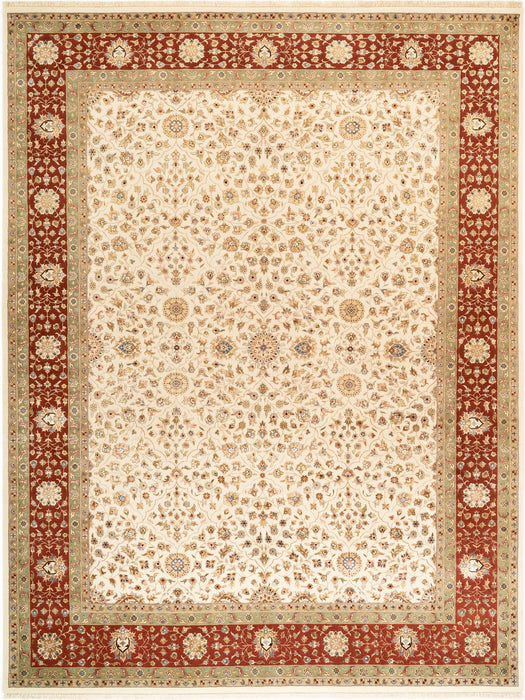 Bakhtyar 9x12 Beige/Rust/Ivory Wool and Silk