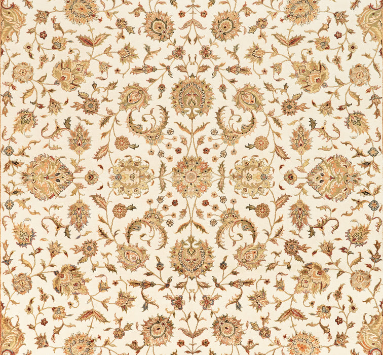 Mashhad 9x12 Beige/Black Wool and Silk