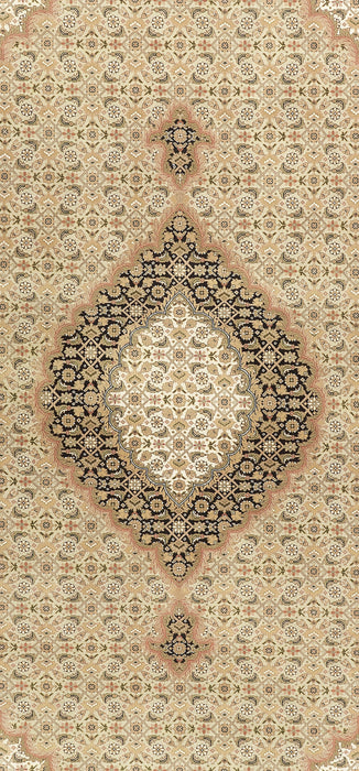 Tabriz 9x12 Olive/Black Wool and Silk