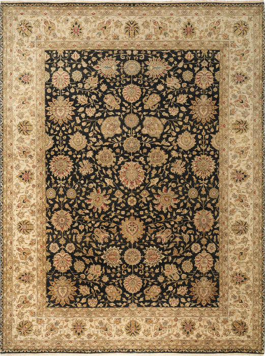 Agra Collection 9x12 Black/Ivory Wool
