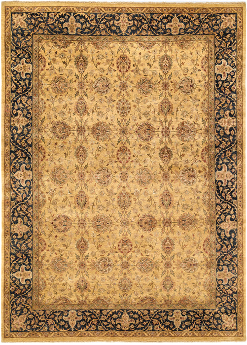 Elegance 9x12 Gold/Black Hand-spun Wool.