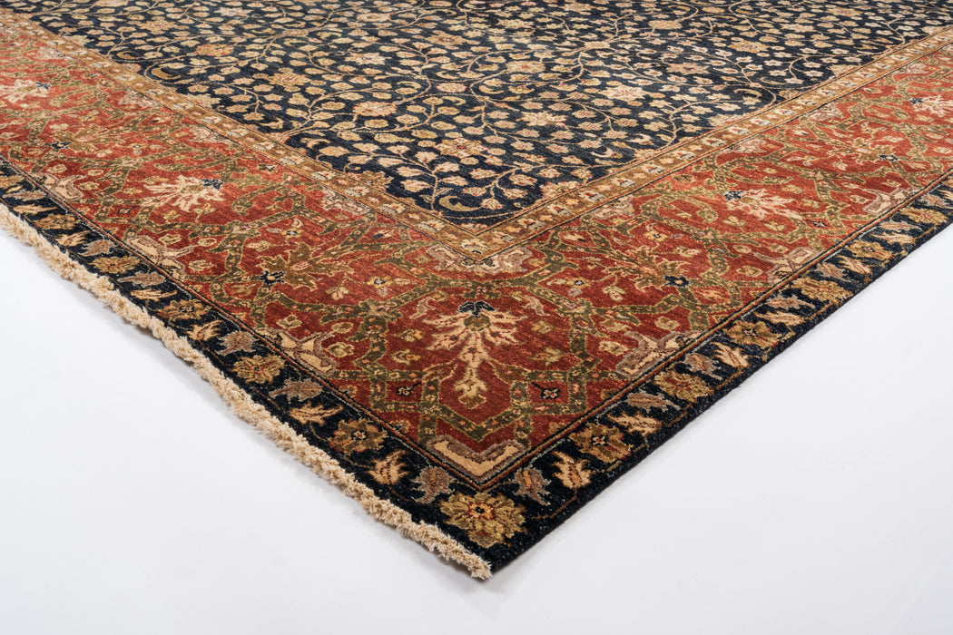 Elegance 9x12 Black/Red/Gold Australian and Ghazni Wool.