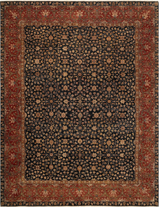 Elegance 9x12 Black/Red/Gold Australian and Ghazni Wool.