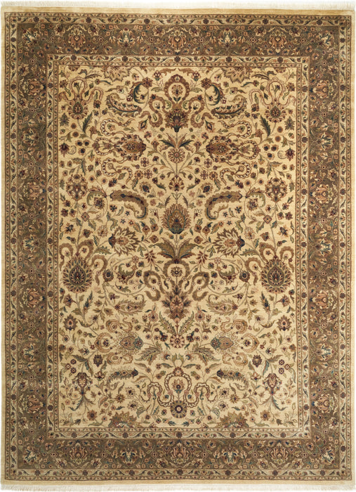 Antique Finish 6x9 Gold/Brown/Aubergine Wool