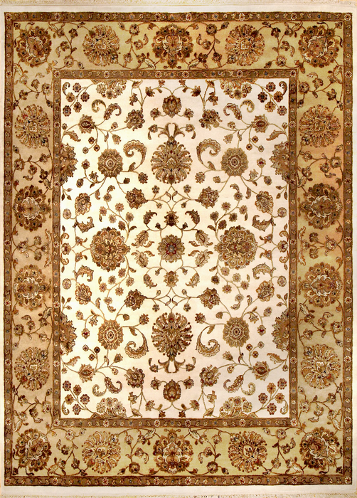 Elegance 9x12 Ivory/Light Gold Wool and Silk