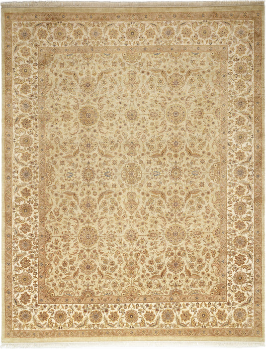 9x12 Superluxe Olive/Ivory Raw Silk