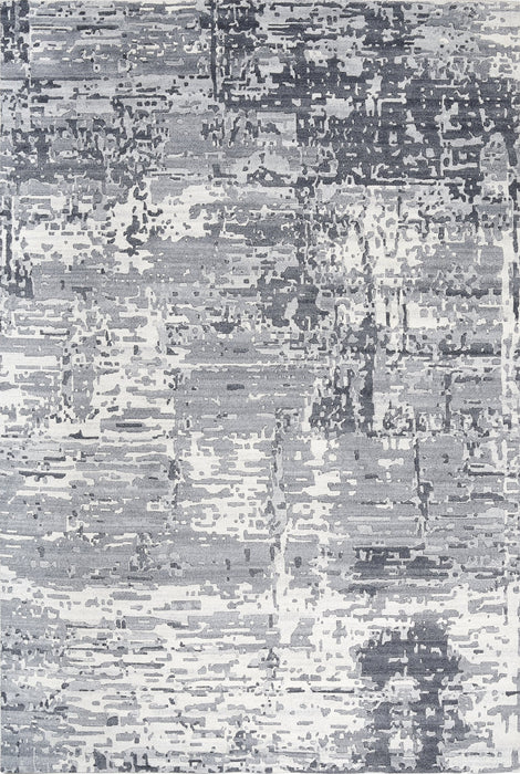 Marble 6x9 Grey/Off-White Wool and Bamboo Silk