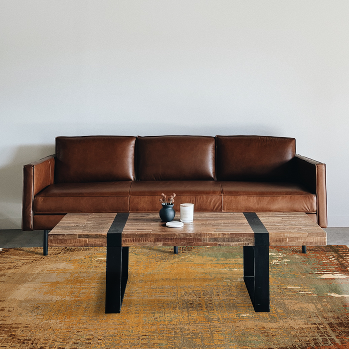 Textures 8x10 Green-Grey/Rust Wool and Silk