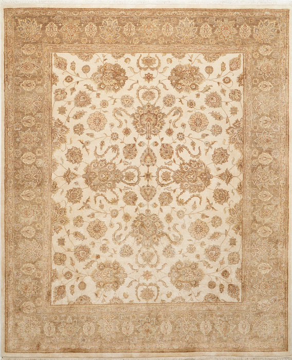 Superluxe 8x10 Ivory/Charcoal Raw Silk