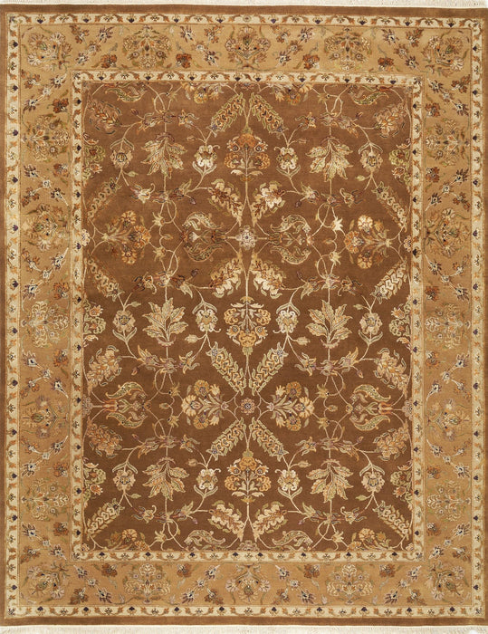 6x9 Reflection Brown/Gold Wool & Embossed Silk