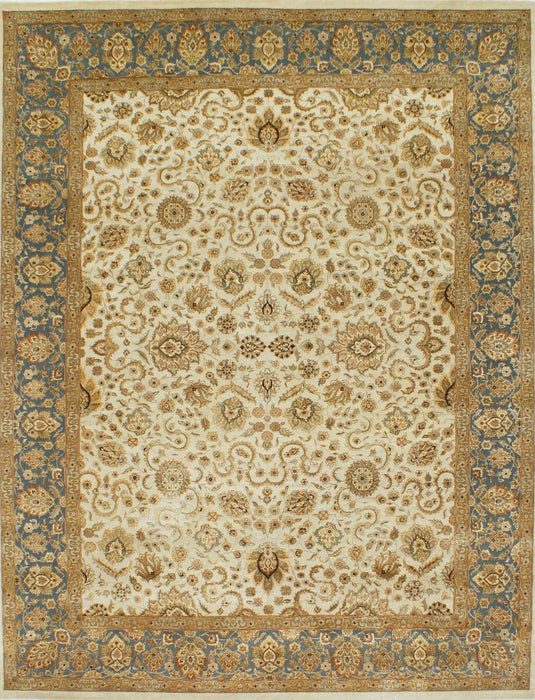 Enchante 6x9 Ivory/Light Blue Wool and Silk