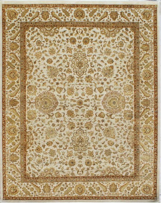 Enchante 8x10 Ivory Wool and Silk Embossed
