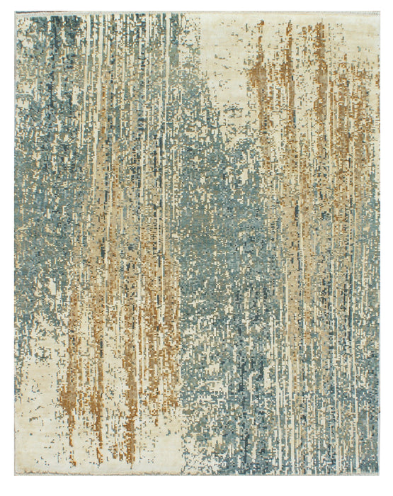 Serene 6x9 Blue/Beige Wool & Silk