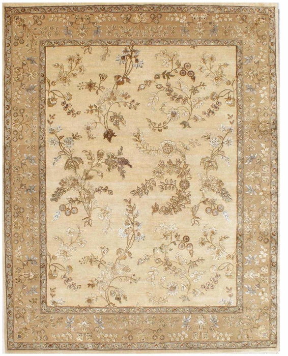Reflections 6x9 Beige/Gold Wool and Silk Embossed A