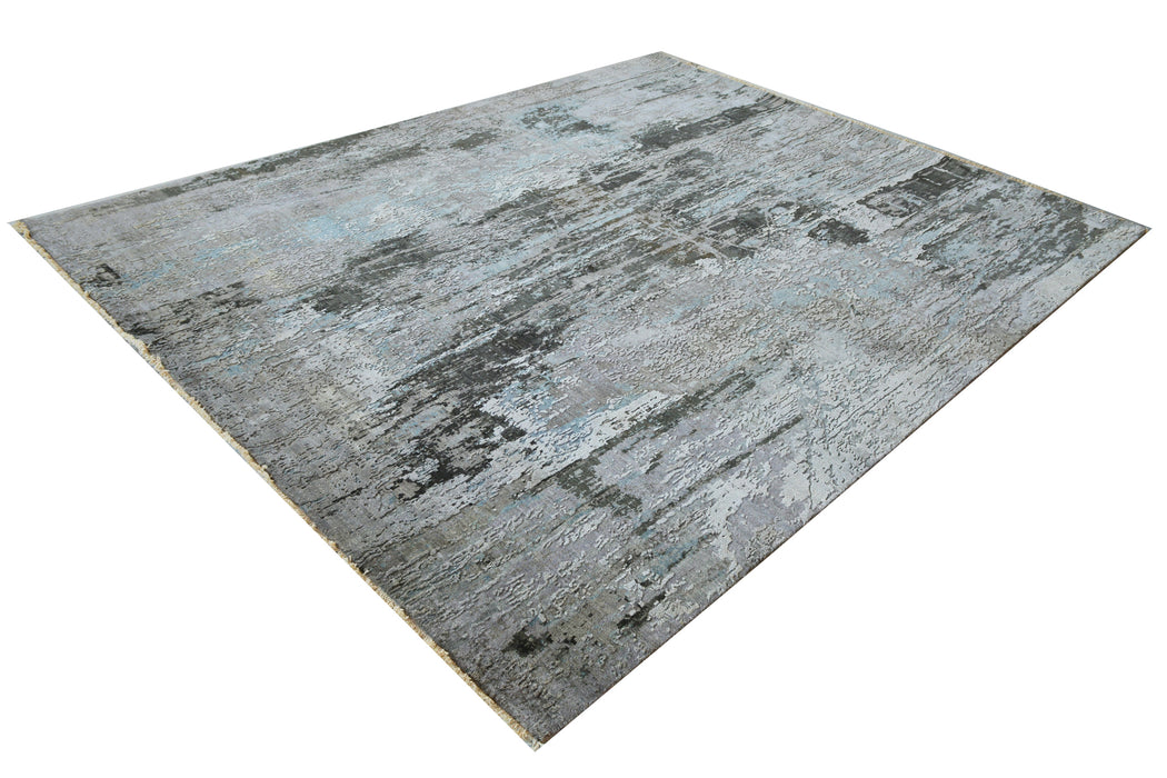 Twilight 8x10 Dark Blue Wool and Silk