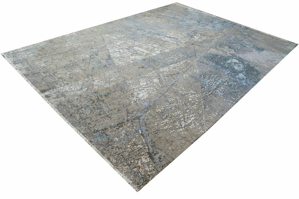 Converge 5x7 Blue/Charcoal Wool and Silk