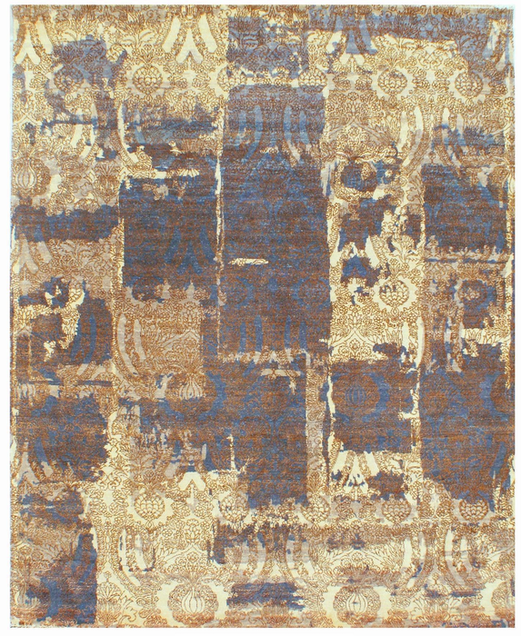 Urbane 6x9 Blue/Gold Wool and Silk