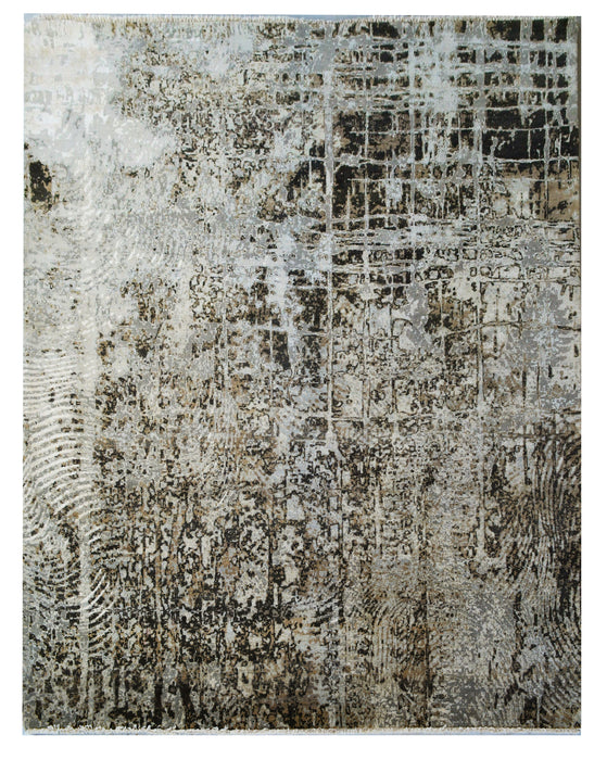 Disparate 4x6 Grey/Multi Wool and Silk (B)