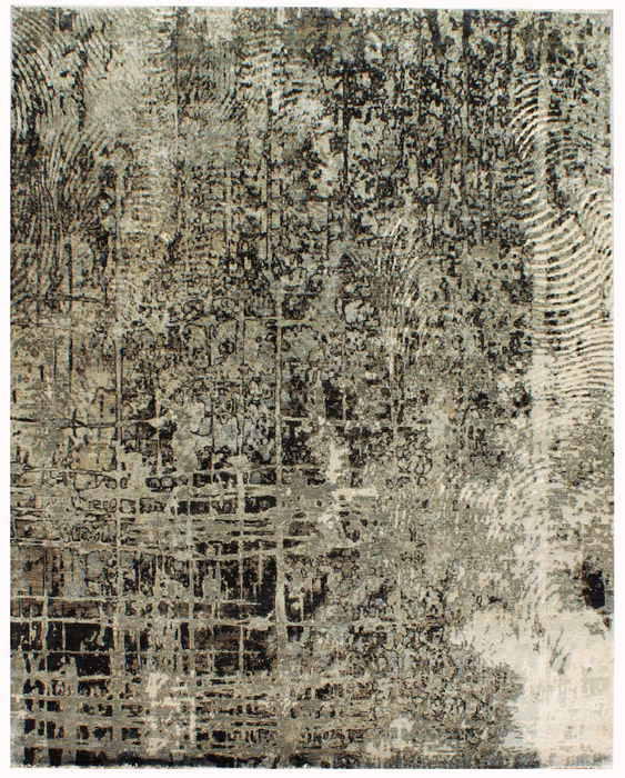 Disparate 6x9 Grey Wool and Silk
