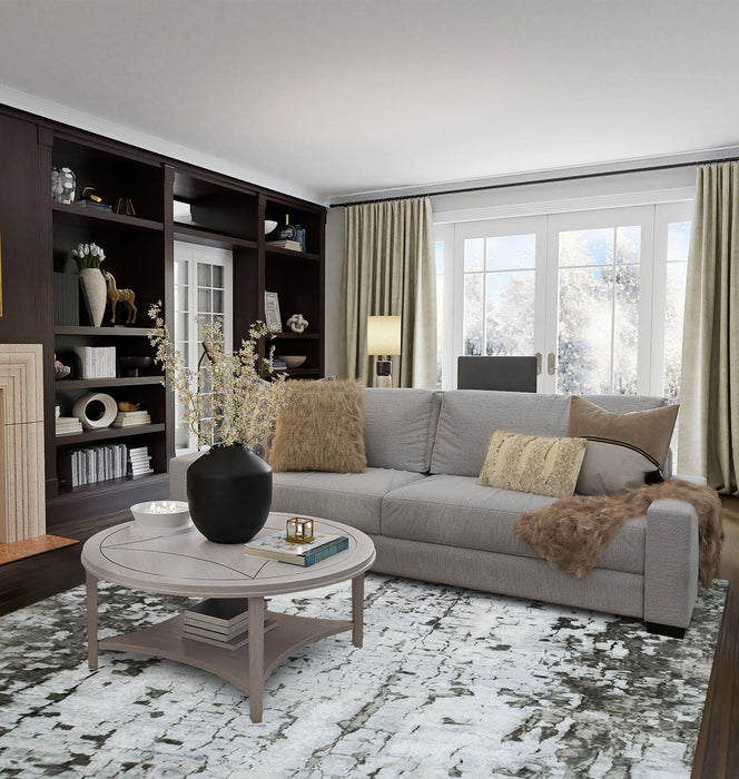 Moss 8x10 Grey/Silver Wool and Silk