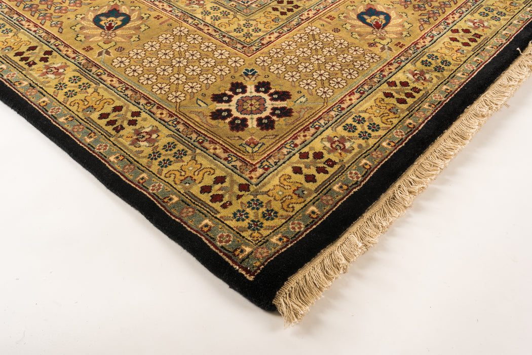 Tabriz 9x12 Black/Light Gold Wool