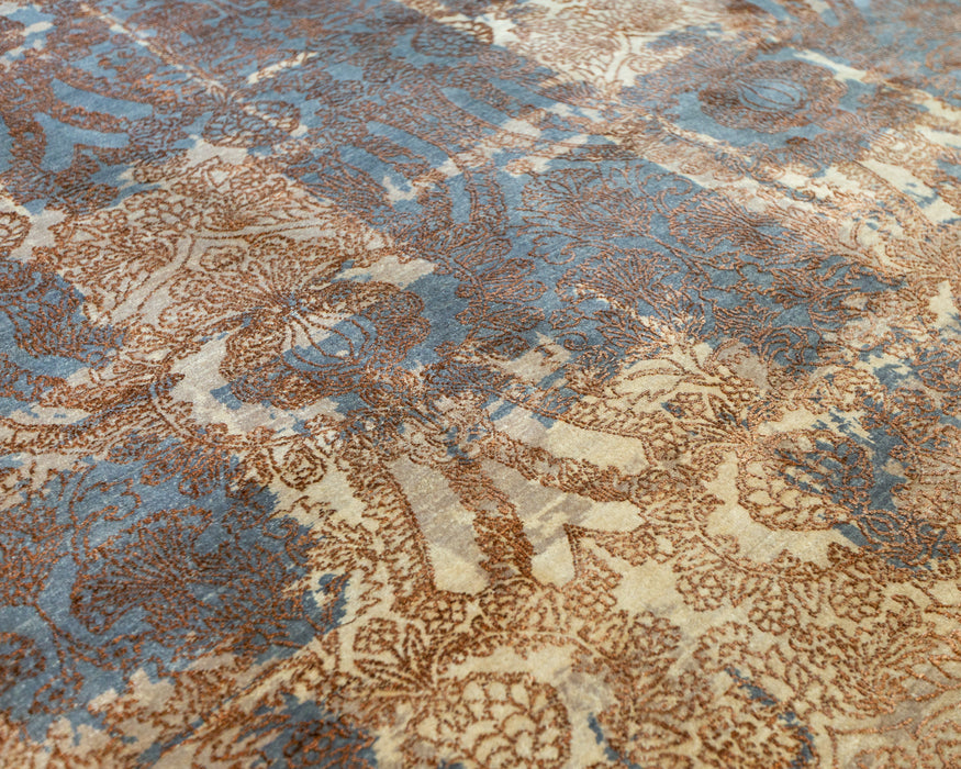 Urbane 6x9 Blue/Gold Wool and Silk