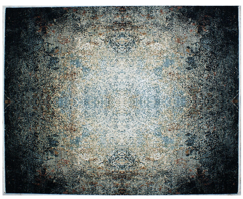 Illuminate 9x12 Black Wool and Embossed Silk