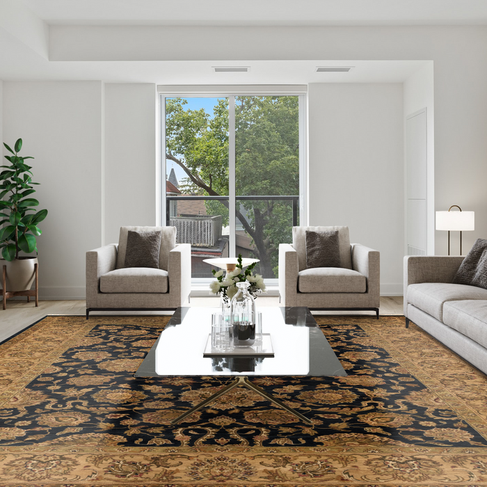 Immortelle 10x14 Agra Black/Gold Wool