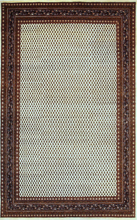 Mir 6x9 Cream/Black Wool and Silk A