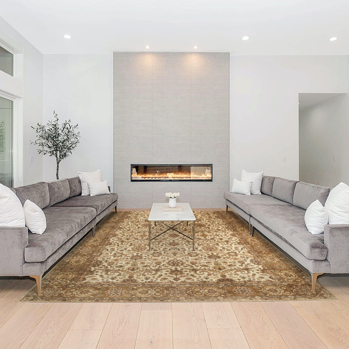 Premiere 9x12 Light Gold/Brown/Ivory Wool