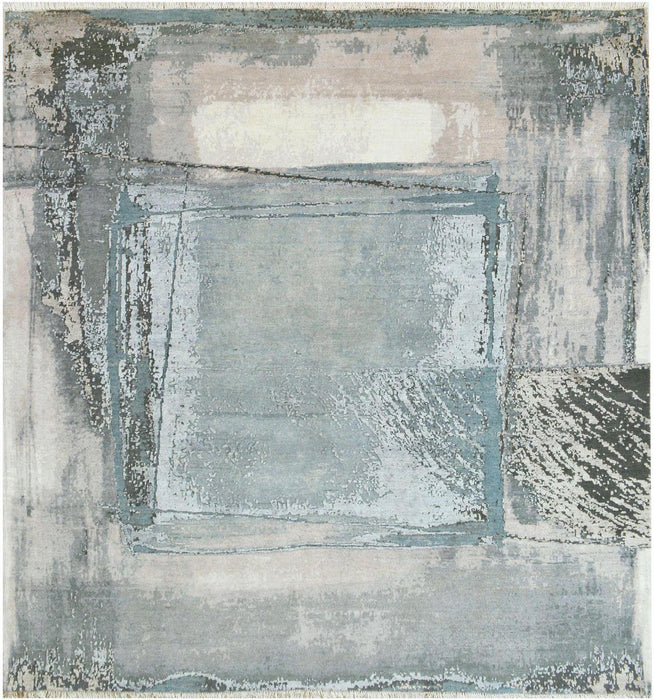 Oasis 8x8 Grey/Blue Wool and Silk