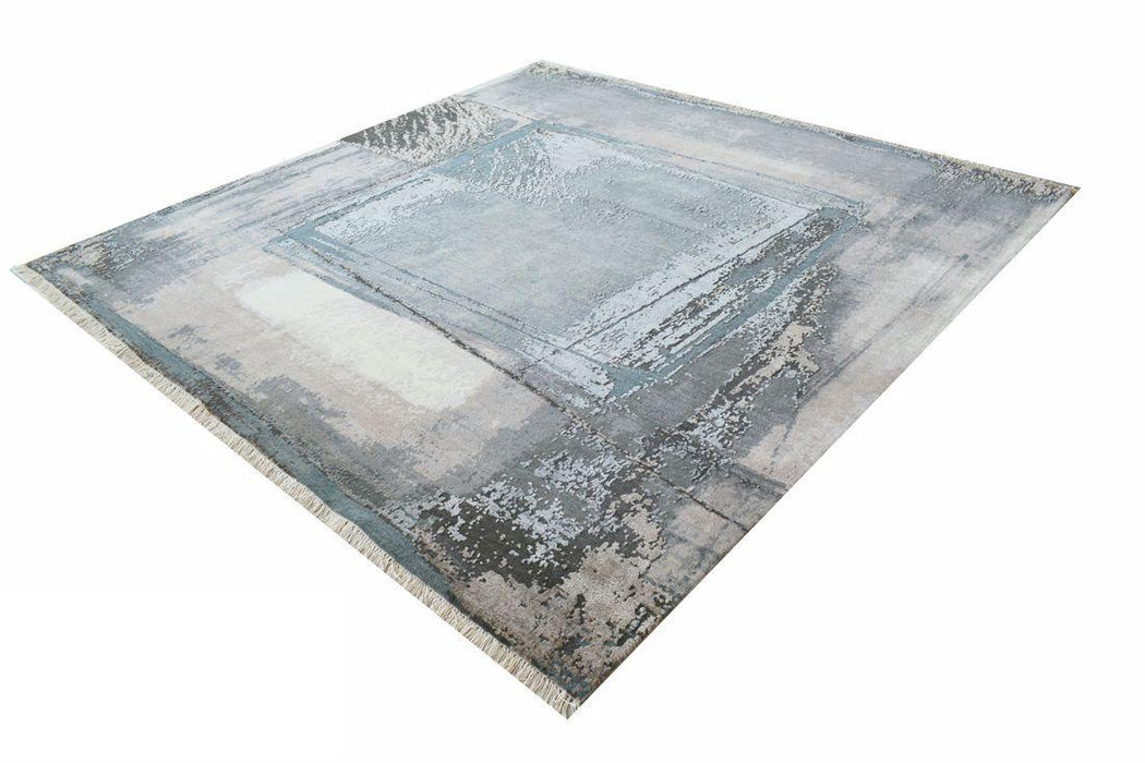 Oasis 8x8 Grey/Blue Wool and Silk