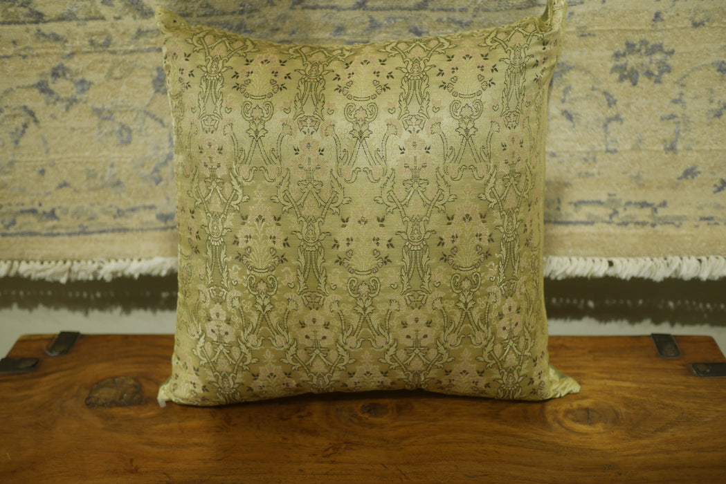 Sage Green/Gold Polyester Cushion