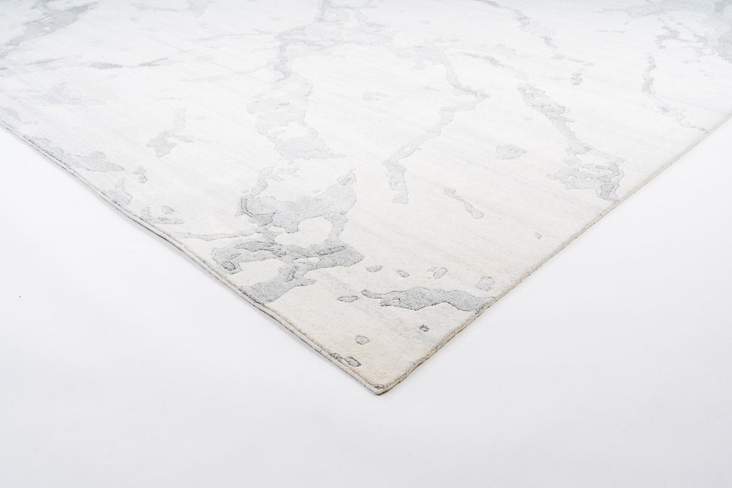 Marble 8x10 Ivory/Grey Wool and Bamboo silk