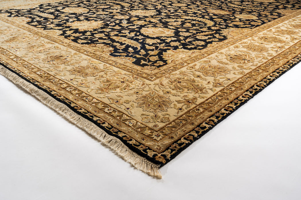 Reflections 9x12 Black/Gold Wool and Silk